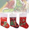 Plush Grinch Christmas Stocking Cozy Gift Bag For Kids Holiday Candy Holder