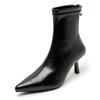 Fashion Pointed Toe Stiletto Short Boots for Women 2025 Autumn and Winter New Slim Boots Back Zipper French Chelsea Stretch Short Boots