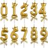 Selinear Crown Birthday Number Candles, 0-9, 10-Piece Set, Luxury Candles for Anniversary, Wedding, Graduation, and More (Gold)