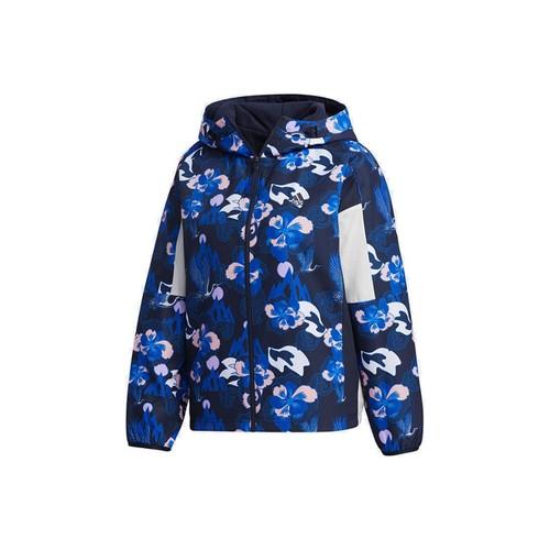 adidas Aop Block Jacket Fleece Warm Casual Sports Hoodie Women s Blue L синий