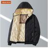 Hooded Cotton Jacket for Men with Plush Cotton Jacket for Winter, Warm Graphene Cotton Jacket, Ultrasonic Cotton Jacket for Men