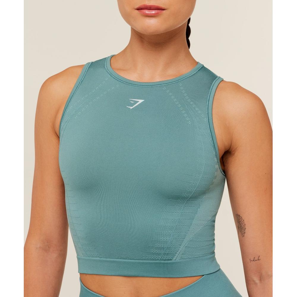 Gymshark Running Seamless Tank Storm Blue Lifestyle Blue B5c8j Ufbz