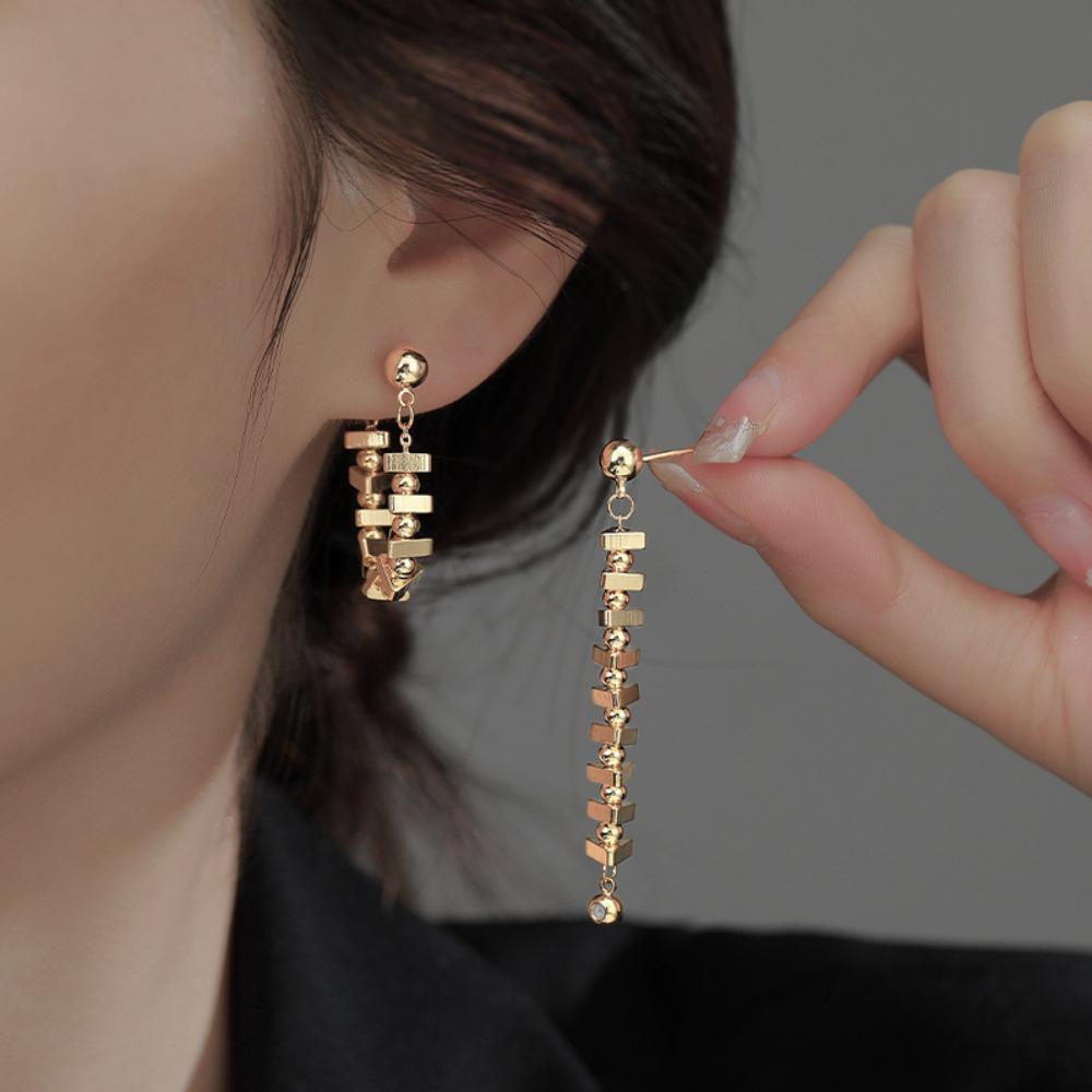Trendiges Design Lange Kette Ohrringe für Damen Paar Elegantes Charmantes Schmuck Party Zubehör Geschenk