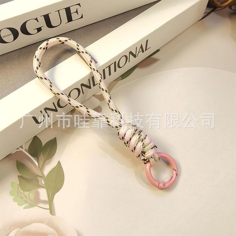 Color-blocked Knotted Mobile Phone Lanyard Creative Short Lanyard Keychain Lanyard Ring Detachable Anti-lost Lanyard 12CM