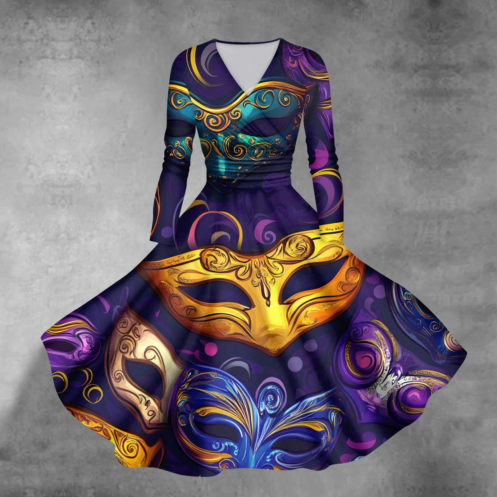 

Женское повседневное модное карнавальное платье с длинным рукавом и V-образным вырезом, сексуальное платье с карманами XL жёлтый