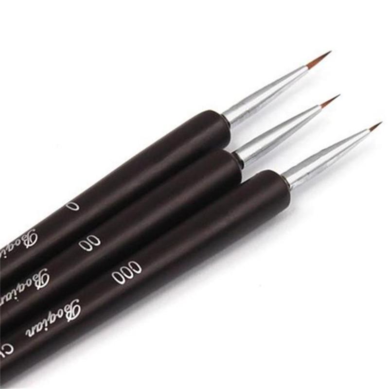 3 ks Ultra jemný detailní liner Akvarelový štětec na malování nehtů DIY Kreslení Obkreslování Manikúrní a umělecké nástroje