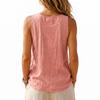 Summer Women Sleeveless Tank Top Casual Solid Color Vintage Linen Cotton Loose Fit Simple Commuting Vest