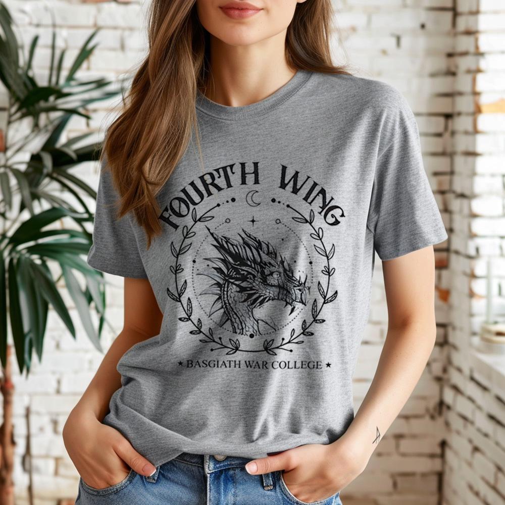 Fourth Wing T Shirt Girl Grunge Pop Culture Comfortable Colorful T Shirt Gothic Anime Punk 80s Digital Hip Hop