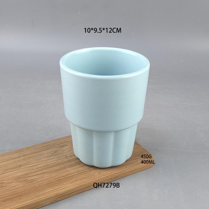 Simple Household Medium Temperature Ceramic Macaron Water Cup Mouthwash Cup Outdoor Picnic Cup Solid Color Ceramic Cup