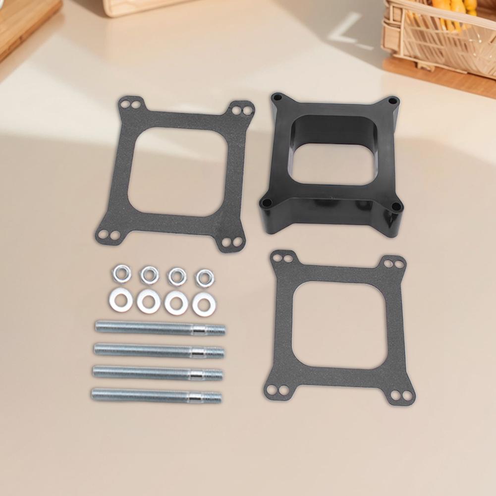 Open Phenolic Carburetor Spacer with Gasket Screws Kit Square Open Center Carb Spacer for Holley for Chevy 4BBL SBC BBC Carb