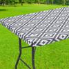 Olanly Rectangle Vinyl Table Cloth Elastic Fitted Tablecloth Waterproof Plastic Table Covers Fold Tables Picnic Camping Outdoor