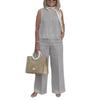 Sleeveless Top and Wide Leg Pants Set Sleeveless Tops Wide Leg Pants Suit