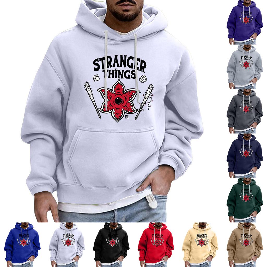 Herren Sport Freizeit Langarm Kapuzenpullover mit Tasche