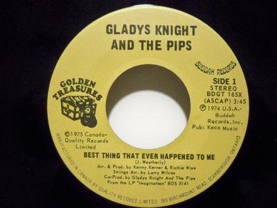 Disc de 7 inch GLADYS KNIGHT & THE PIPS - Best Thing That Ever Happened To Me BDGT165X Buddah Records 1975 Canada Soul/Funk Folosit