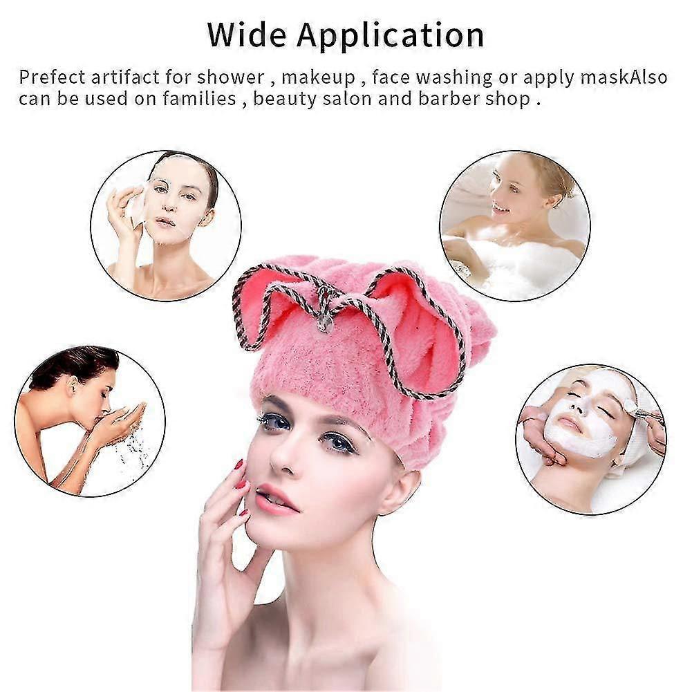 5 Pack Microfiber Hair Drying Caps, Fast Drying Hair Turban Wrap Towels Shower Cap