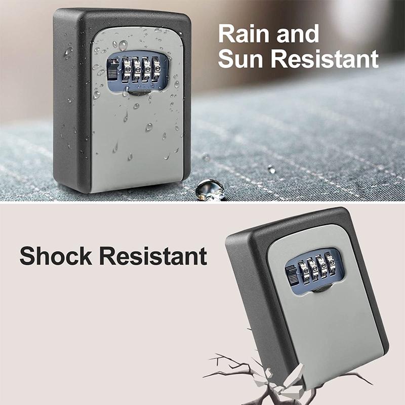Zinc Alloy Material Wall Mount Key Lock Box 4 Digit Password Code Security Lock Home Office Key Safe Secret Storage Box