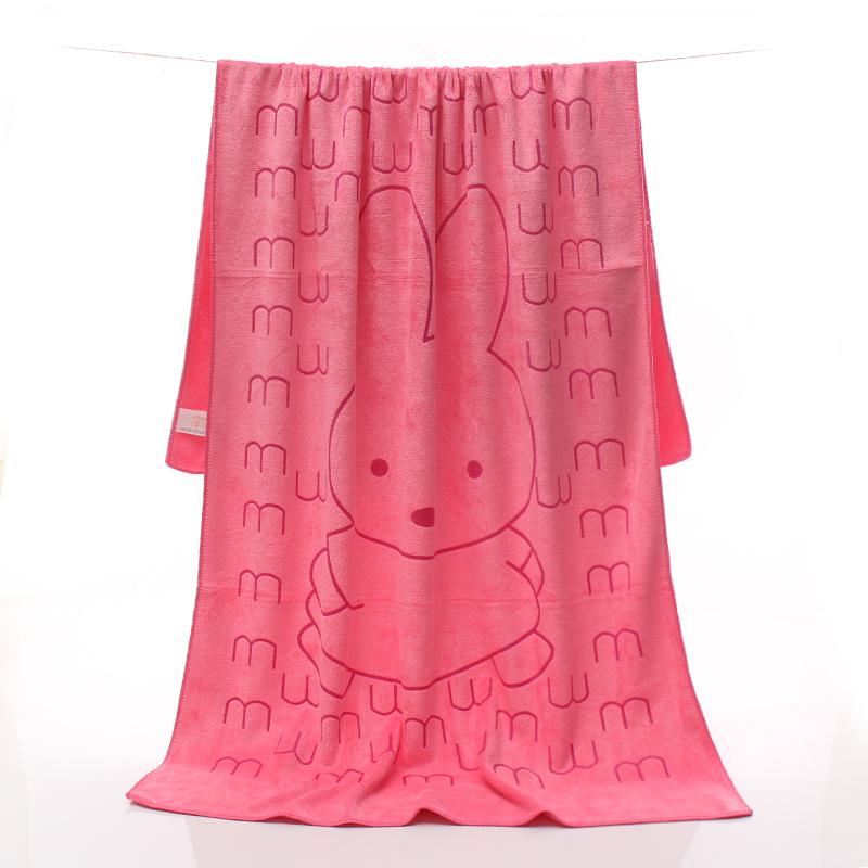 

Thickened Water-absorbing Quick-drying Adult Cartoon Printed Bath Towel Miffy Rabbit Pink