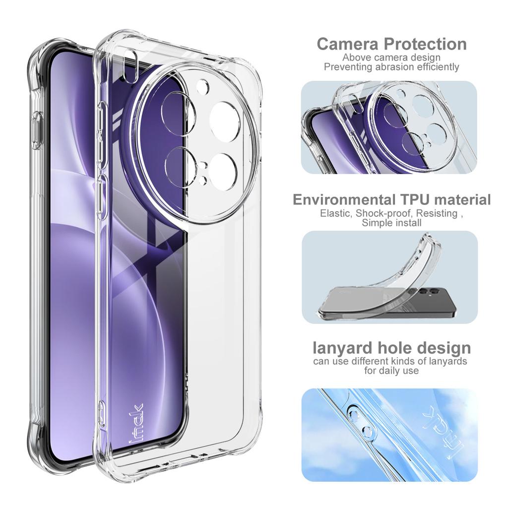IMAK Etui do vivo X300 Pro 5G Pokrowiec na telefon z TPU Poduszka powietrzna Odporne na wstrząsy Ochrona