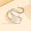 Stainless Steel Geometric Twisted Adjustable Ring