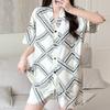 New Artificial Cotton and Silk Short-sleeved Shorts Summer Pajamas Women's Sweet Cardigan Casual Loungewear