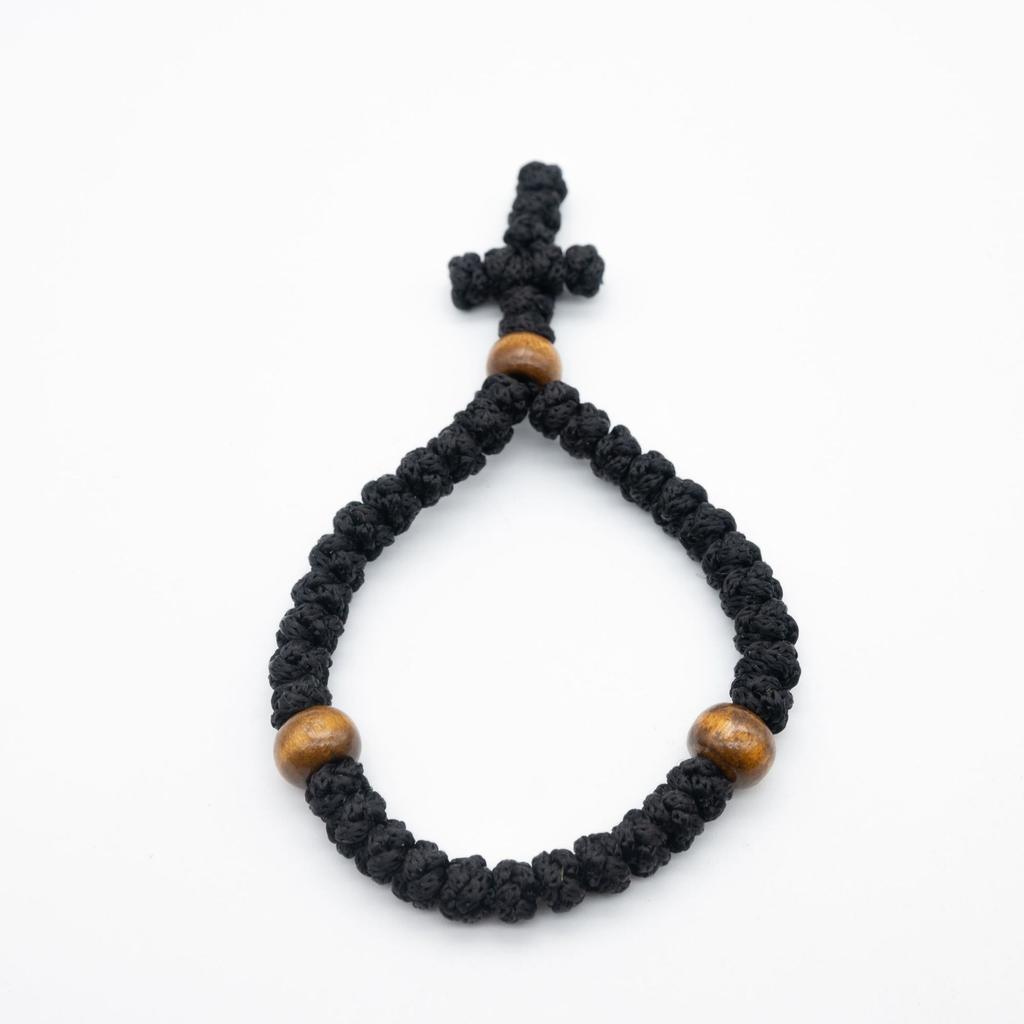 Orthodox Side Buckle Cross Bracelet Religious Wooden Beads Prayer Rope Adjustable Prayer Beads