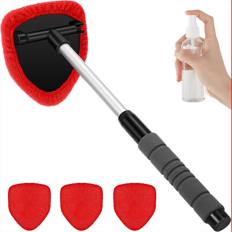 Telescopic Microfiber Car Window Cleaning Brush & Scraper