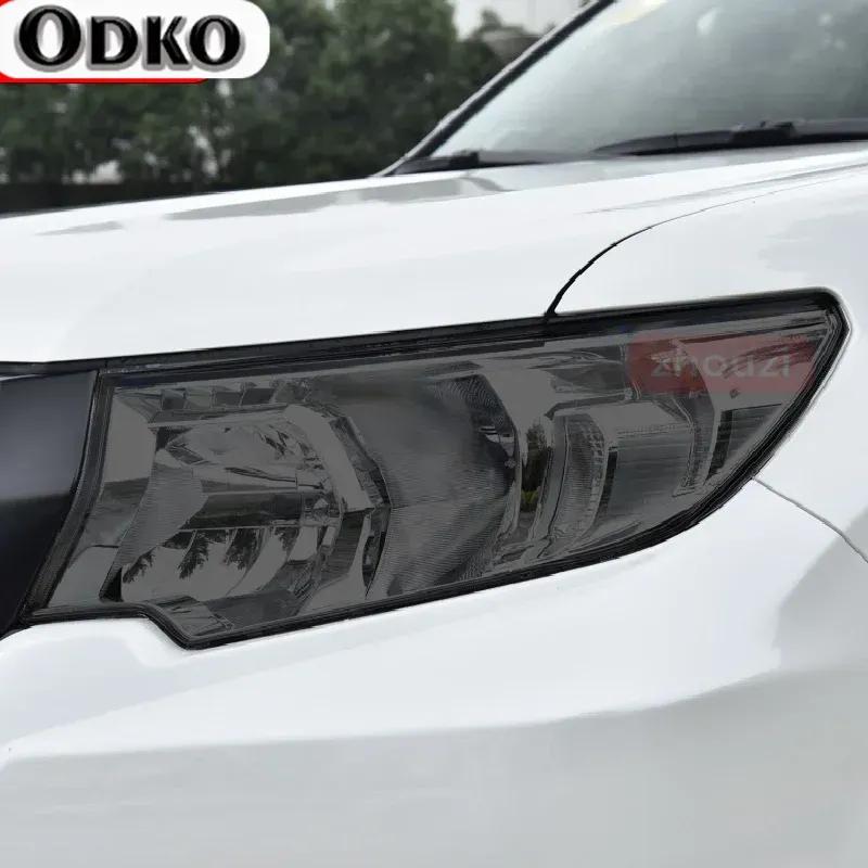 For Toyota Land Cruiser Prado 150 2018   Car Headlight Tint Black Protective Film Transparent TPU Sticker Accessories