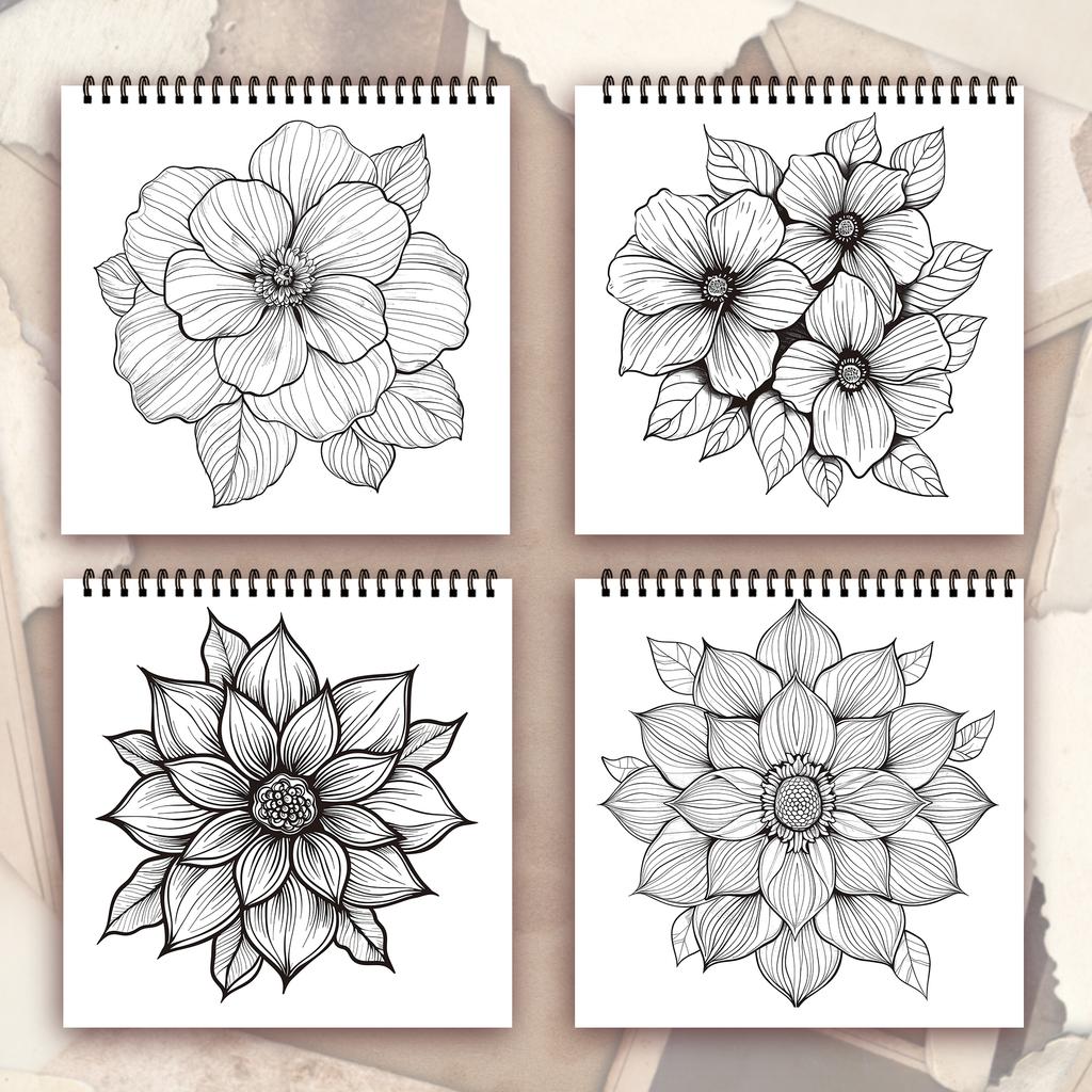 Spiral Colouring Book 30 Sheets 8.3x 8.3 Inches 100gsm Thick Paper, For Relief, Anxiety, Perfect for Many Holiday Gifts