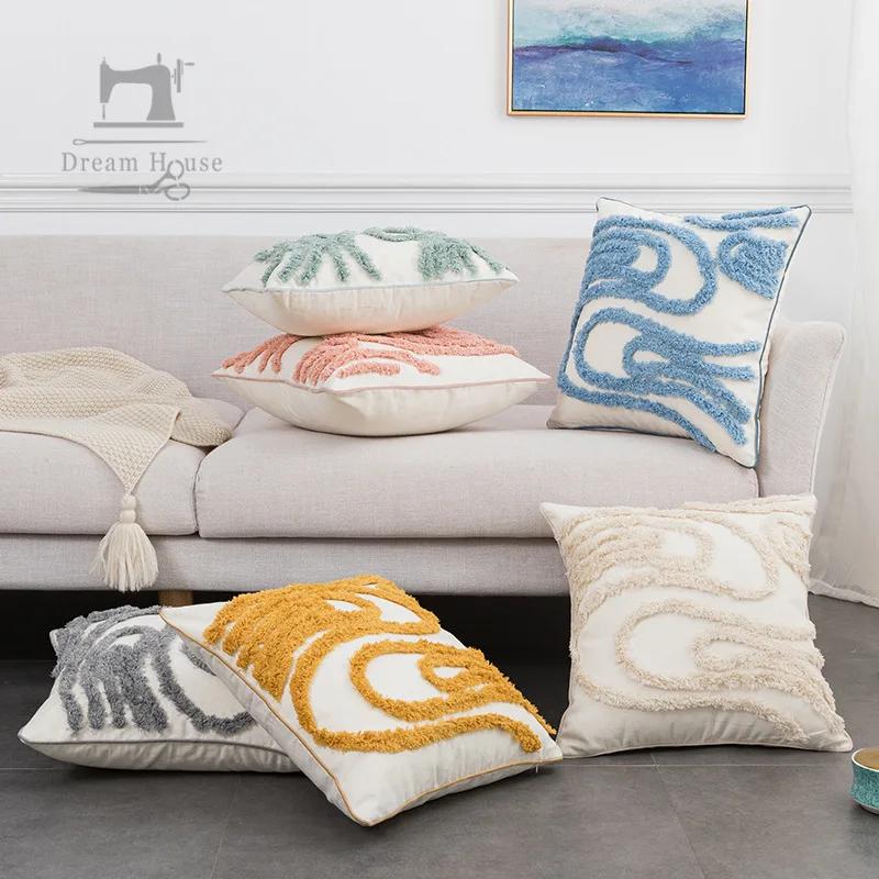 Jmg Clothing Unisex 45X45cm Nordic Modern Throw Pillows Cover Tufted Line Pillowcase Decorative Cushion Cover For Home Living Room Sofa Couch Decor
