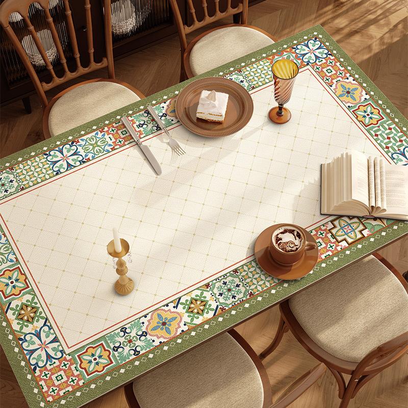 Toalha de Mesa Americana de Alta Qualidade, Jogo Americano para Mesa de Jantar, Couro PVC Leave-In Impermeável, à Prova de Óleo e Anti-Escaldante, Tapete Protetor para Mesa de Centro, Bancada