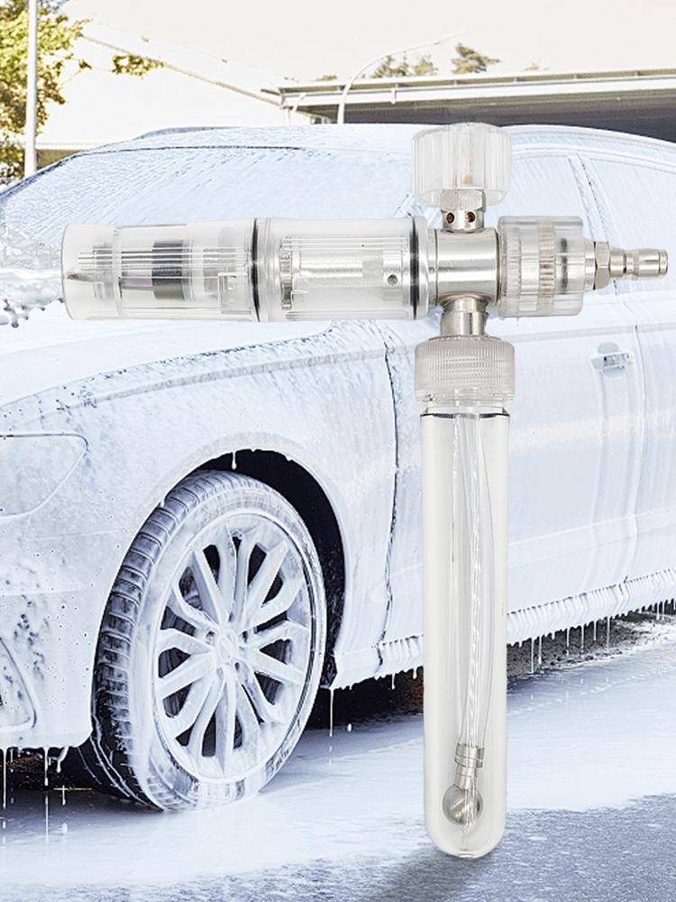 35ml Seifenschaumsprayflasche mit 1/4 Zoll Schnellanschluss Hochdruckreinigerpistole Einstellbarer Autowaschschaumsprüher für Autowäsche