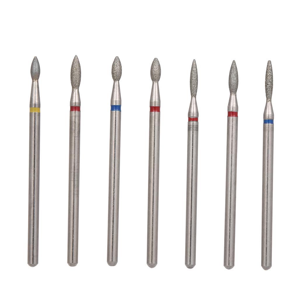 Nail Drill Bits Set Professional Electric Nail Grinding Burr Cutters for Pedicure Manicure Nail Art Tools Silver 7Pcs