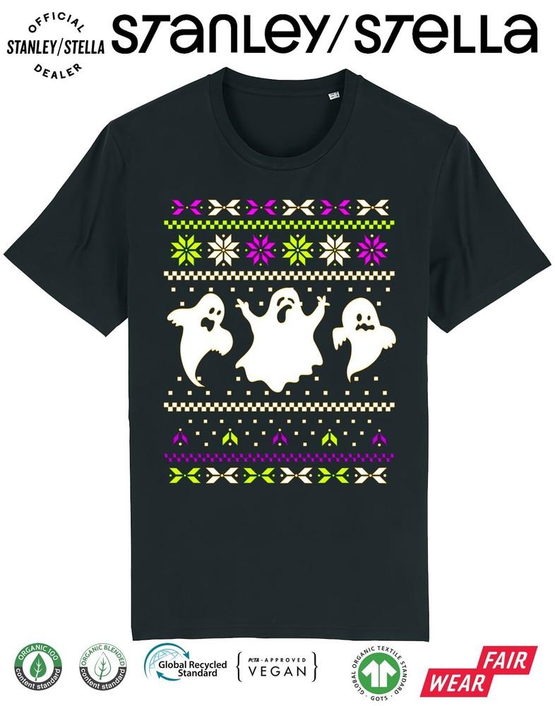 

Ghost Ugly Sweater Print HALLOWEEN TShirt Kids Funny Horror Costume Fancy Dress 2XL