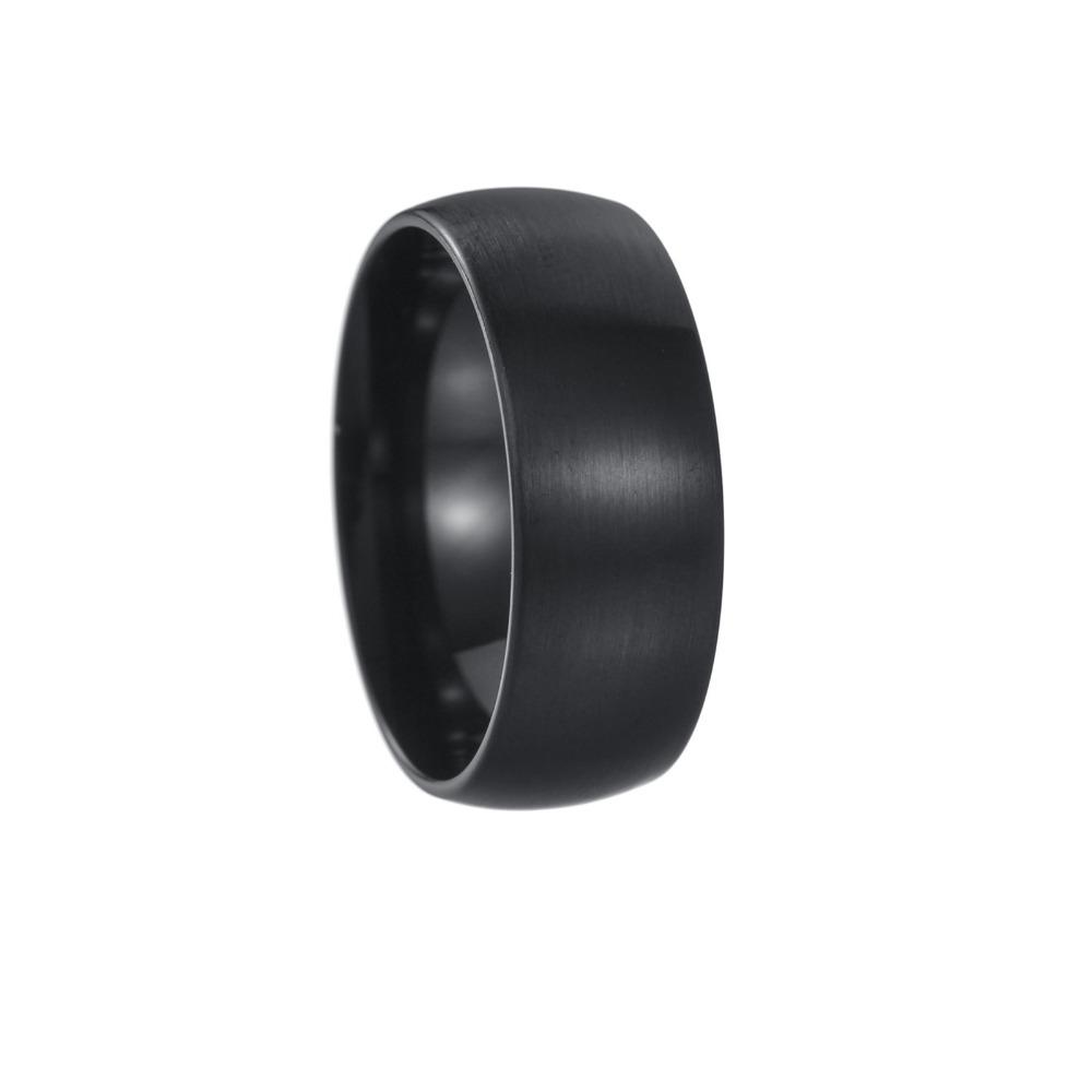 Black Wedding Band Engagement Stainless Steel Ring for Women Men