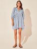 Women's Floral Tie-Back Casual Cotton Dress - Short Sleeve & Loose Fit for Beach Holidays