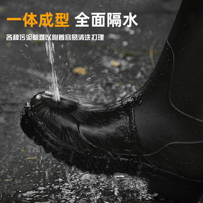 Men's high rain boots integrated pvc kitchen medium tube adult rain shoes non-slip waterproof thick-soled long tube water shoes