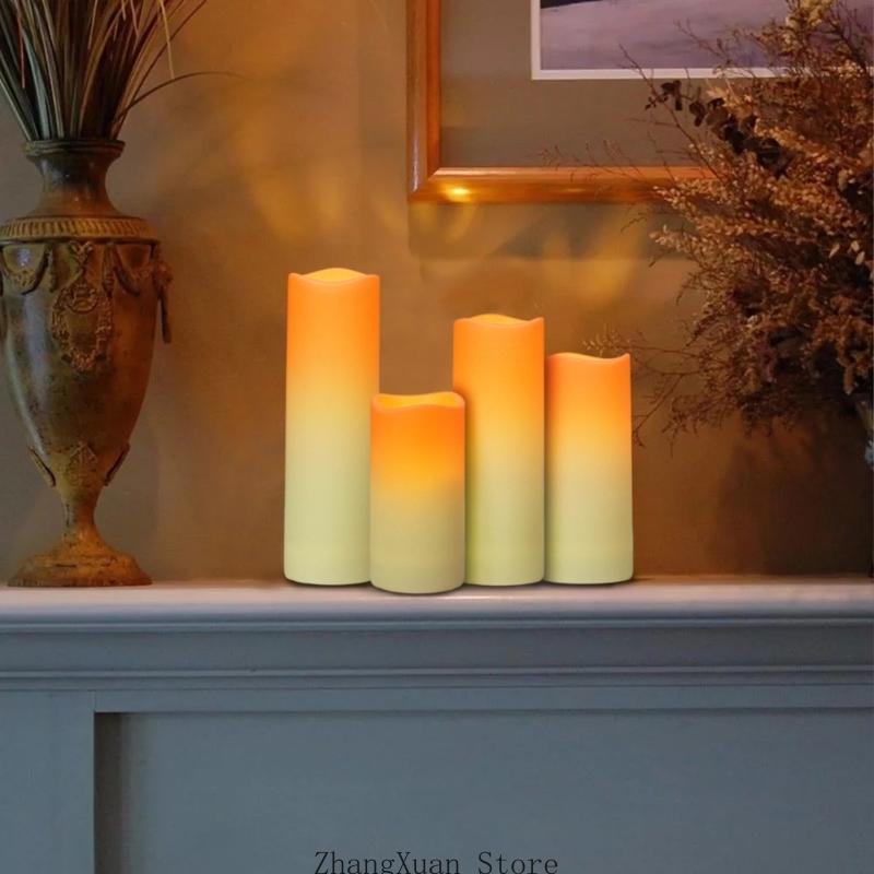 8Pcs Flameless LED Waterproof Lights Plastic Pillar LED Portable Light Enduring
