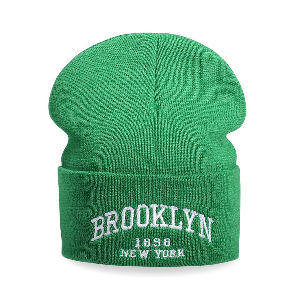 Autumn Winter Knitted Cap With Embroidered Letters And Acrylic For Streetwear And Hiphop Style