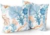 Coastal Throw Pillow Covers Set Of 2 Nautical Coral Starfish Cushion Covers Summer Ocean Decorative Square Cotton Pillow Cases