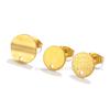 10pcs Round Stainless Steel Gold Plated Earrings Making Supplies Hooks Connectors Earring Posts Studs Pins Findings Components