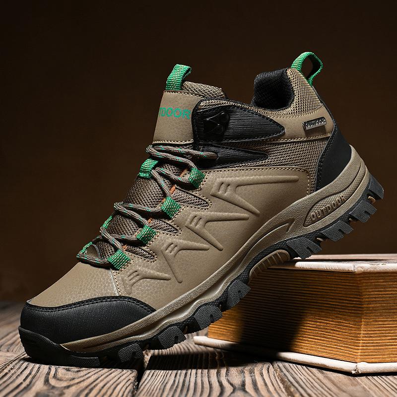 Outdoor hiking shoes men's large size sports shoes non-slip and wear-resistant hiking light rubber outdoor low top