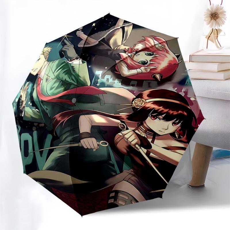 

1pc Spy x Family Inspired Automatic Opening Umbrella - Portable Tri-Fold Design with 8-Bone Iron Frame - Outdoor for Fans, Travelers, Everyday Use - P