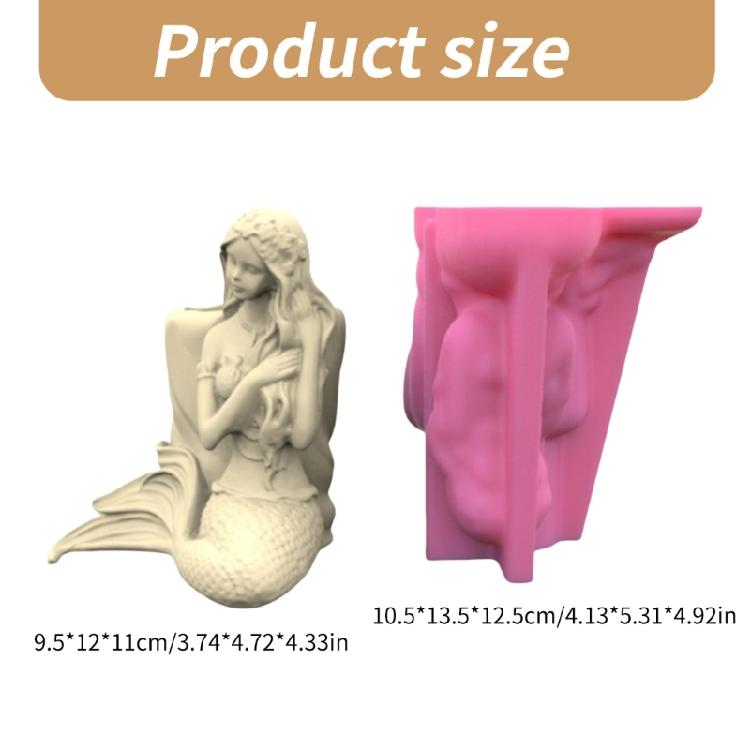 Elegant Merman Shaped Sturdy Silicone Flower Pots Mould Tool Must Have Accessory for Home Use Resin Art Enthusiasts