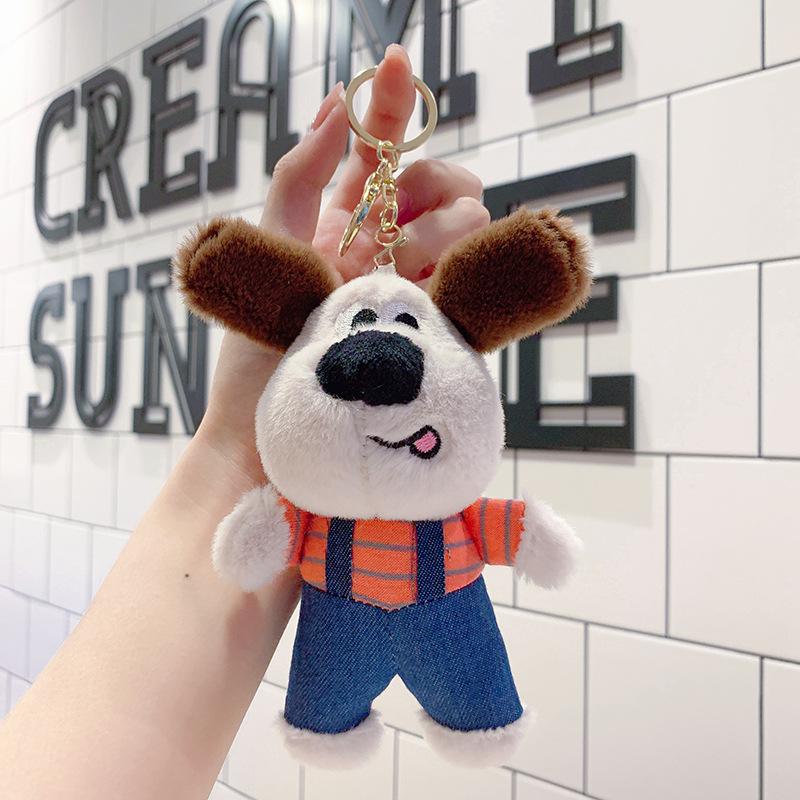 Cute Plush Dog Doll Keychain Cartoon Pendant Bag Charm Toy Accessory