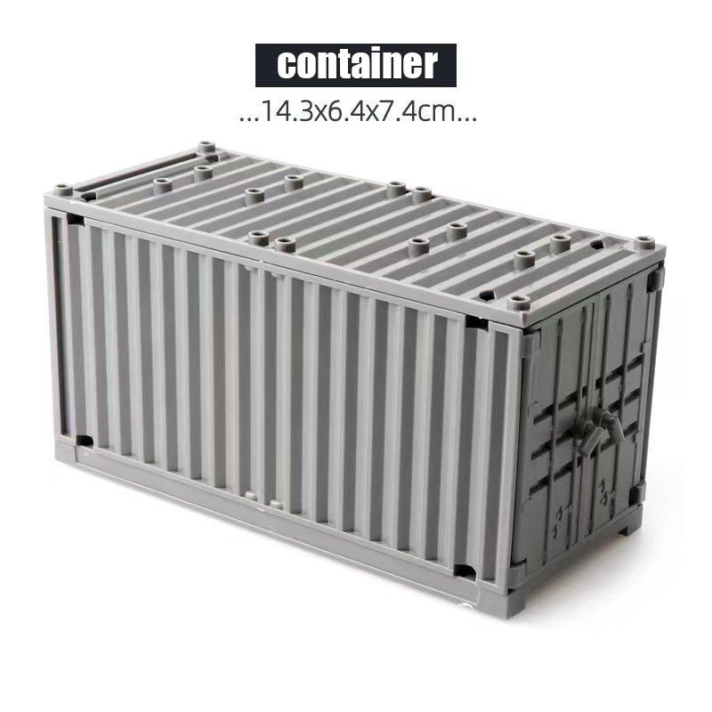 MOC WW2 Military Oil Barrel Weapons Box Building Block Set War Scene Accessories Bullet Motorcycle Sandbag Block Bricks Toys  Playsets
