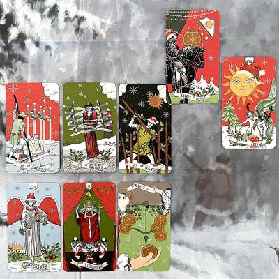 Pixie's Whisper Tarot Deck 12*7cm Christmas Edition Limited Release, 78 Tarot Cards with 12 Different Types of Card Back
