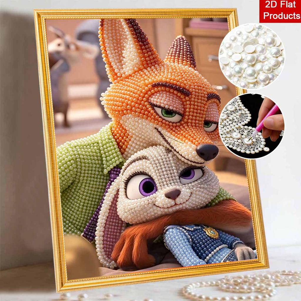 Disney Pearl Painting Handmade Nick Wilde Judy Hopps Pearl Kit Home Decoration Painting