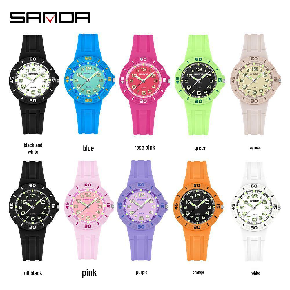 Sanda Unisex Sports Watches: Waterproof, Fluorescent, Energetic Designs for Kids and Lightweight Styles for Students