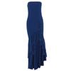 Women's Long Dress Spring and Summer Fashion Elegant Sexy Tube Top Ruffle Edge Sleeveless Knitted Dress