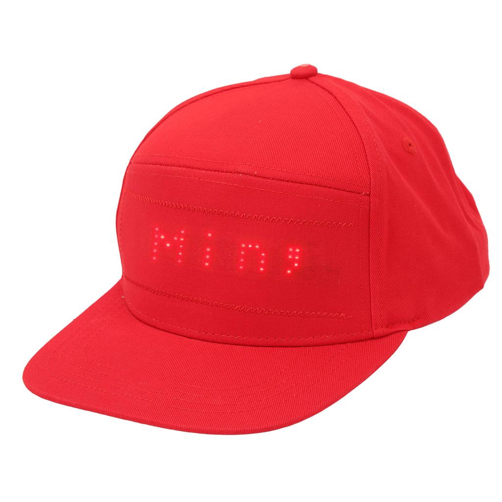 Pure Color LED Display Cap Cell Phone Editable Bluetooth Led Message Smart Hat for Halloween Red